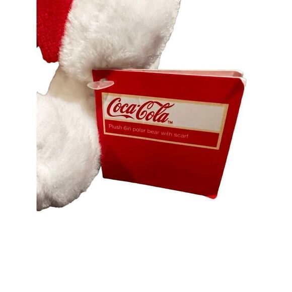 Christmas Coca Cola Polar Bear Plush Stuffed Animal Toy 2011 Red Scarf 6" - Picture 5 of 7